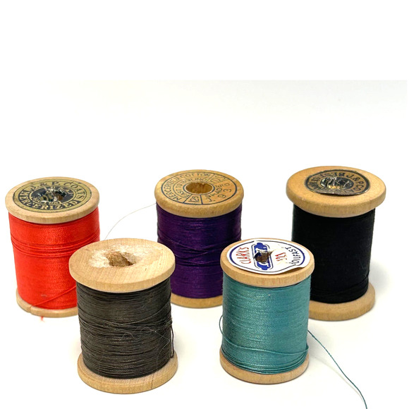 Vintage Thread On Wooden Spools Lot of 30 - Picture 4 of 9